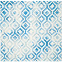 DIP DYE, IVORY / BLUE, 7' X 7' Square, Area Rug, DDY679A-7SQ