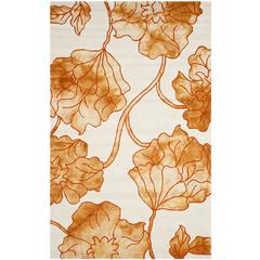 DIP DYE, IVORY / ORANGE, 5' X 8', Area Rug