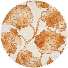 DIP DYE, IVORY / ORANGE, 7' X 7' Round, Area Rug