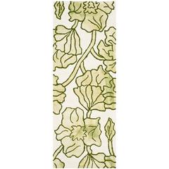 DIP DYE, IVORY / LIGHT GREEN, 2'-3" X 6', Area Rug