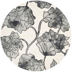 DIP DYE, IVORY / LIGHT GREY, 7' X 7' Round, Area Rug
