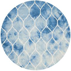 DIP DYE, BLUE / IVORY, 7' X 7' Round, Area Rug, DDY685G-7R