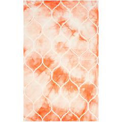DIP DYE, ORANGE / IVORY, 5' X 8', Area Rug
