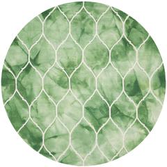 DIP DYE, GREEN / IVORY, 7' X 7' Round, Area Rug, DDY685Q-7R