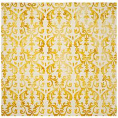 DIP DYE, IVORY / GOLD, 7' X 7' Square, Area Rug, DDY689A-7SQ