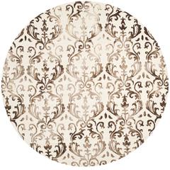 DIP DYE, IVORY / CHOCOLATE, 7' X 7' Round, Area Rug, DDY689B-7R