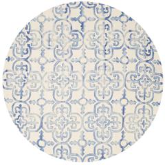 DIP DYE, IVORY / BLUE, 7' X 7' Round, Area Rug, DDY711A-7R