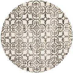 DIP DYE, IVORY / BROWN, 7' X 7' Round, Area Rug