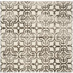 DIP DYE, IVORY / BROWN, 7' X 7' Square, Area Rug