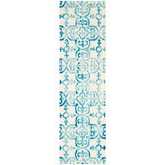 DIP DYE, IVORY / TURQUOISE, 2'-3" X 8', Area Rug, DDY711H-28