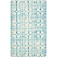 DIP DYE, IVORY / TURQUOISE, 5' X 8', Area Rug, DDY711H-5