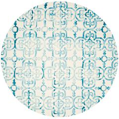 DIP DYE, IVORY / TURQUOISE, 7' X 7' Round, Area Rug, DDY711H-7R
