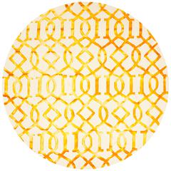 DIP DYE, IVORY / GOLD, 7' X 7' Round, Area Rug, DDY712C-7R