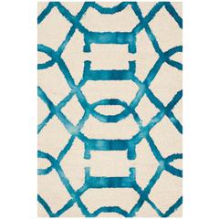 DIP DYE, IVORY / TURQUOISE, 2' X 3', Area Rug, DDY712H-2