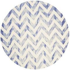 DIP DYE, IVORY / BLUE, 7' X 7' Round, Area Rug, DDY715A-7R