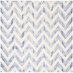 DIP DYE, IVORY / BLUE, 7' X 7' Square, Area Rug, DDY715A-7SQ