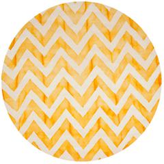 DIP DYE, IVORY / GOLD, 7' X 7' Round, Area Rug, DDY715C-7R