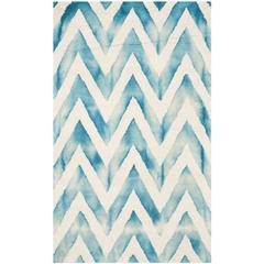 DIP DYE, IVORY / TURQUOISE, 3' X 5', Area Rug, DDY715H-3