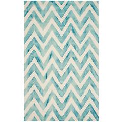 DIP DYE, IVORY / TURQUOISE, 5' X 8', Area Rug, DDY715H-5