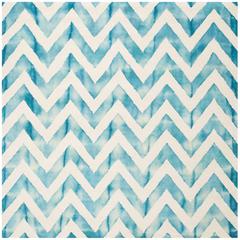DIP DYE, IVORY / TURQUOISE, 7' X 7' Square, Area Rug, DDY715H-7SQ