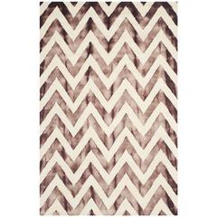 DIP DYE, IVORY / MAROON, 5' X 8', Area Rug