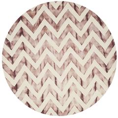 DIP DYE, IVORY / MAROON, 7' X 7' Round, Area Rug