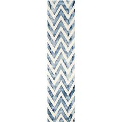 DIP DYE, IVORY / NAVY, 2'-3" X 10', Area Rug