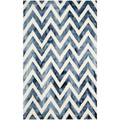 DIP DYE, IVORY / NAVY, 5' X 8', Area Rug, DDY715P-5