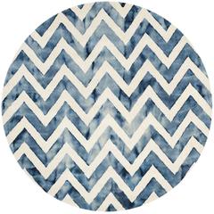 DIP DYE, IVORY / NAVY, 7' X 7' Round, Area Rug, DDY715P-7R