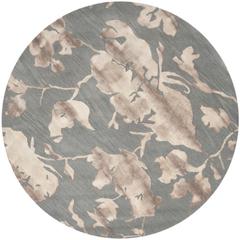 DIP DYE, GREY / BEIGE, 7' X 7' Round, Area Rug