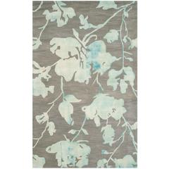 DIP DYE, GREY / TURQUOISE, 5' X 8', Area Rug, DDY716L-5