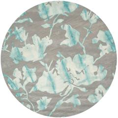 DIP DYE, GREY / TURQUOISE, 7' X 7' Round, Area Rug, DDY716L-7R