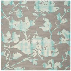 DIP DYE, GREY / TURQUOISE, 7' X 7' Square, Area Rug, DDY716L-7SQ