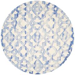 DIP DYE, IVORY / BLUE, 7' X 7' Round, Area Rug, DDY717A-7R