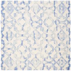 DIP DYE, IVORY / BLUE, 7' X 7' Square, Area Rug, DDY717A-7SQ