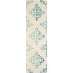 DIP DYE, IVORY / LIGHT BLUE, 2'-3" X 8', Area Rug