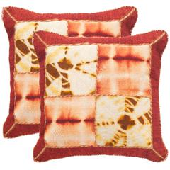 DIP-DYE QUARTRE PATCH PILLOW, DEC550A-2020-SET2
