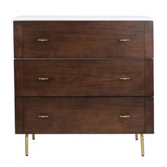 Genevieve 3 Drawer Dresser, White/Walnut