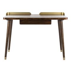 Parker 1 Drawer Desk, Dark Walnut