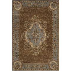 EMPIRE, BLUE / BROWN, 6' X 9', Area Rug
