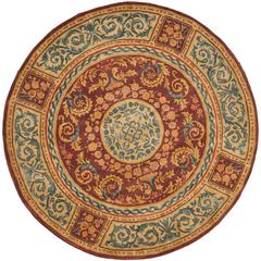 EMPIRE, BURGUNDY / GOLD, 6' X 6' Round, Area Rug, EM421A-6R