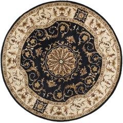 EMPIRE, BLACK / IVORY, 6' X 6' Round, Area Rug