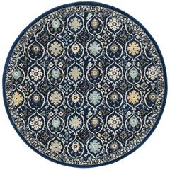 EVOKE, ROYAL / IVORY, 6'-7" X 6'-7" Round, Area Rug, EVK210A-7R