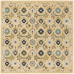 EVOKE, GOLD / IVORY, 6'-7" X 6'-7" Square, Area Rug, EVK210B-7SQ