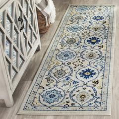 EVOKE, IVORY / BLUE, 2'-2" X 11', Area Rug, EVK210C-211