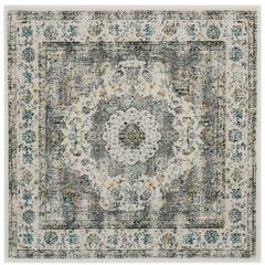 EVOKE, GREY / GOLD, 5'-1" X 5'-1" Square, Area Rug