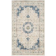 EVOKE, IVORY / BLUE, 3' X 5', Area Rug, EVK220C-3