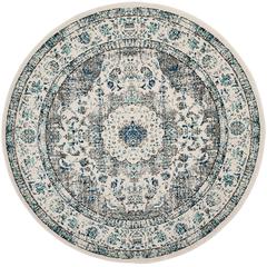 EVOKE, IVORY / GREY, 6'-7" X 6'-7" Round, Area Rug, EVK220D-7R