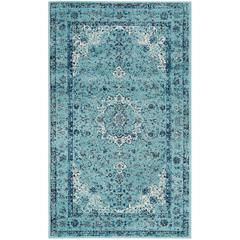 EVOKE, LIGHT BLUE / LIGHT BLUE, 3' X 5', Area Rug