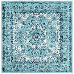 EVOKE, LIGHT BLUE / LIGHT BLUE, 5'-1" X 5'-1" Square, Area Rug
